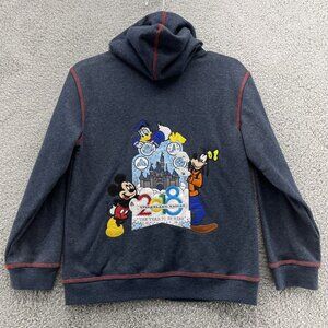 Disney Hoodie Kids Large Blue Embroidered‎ Resort 2018 Mickey Goofy